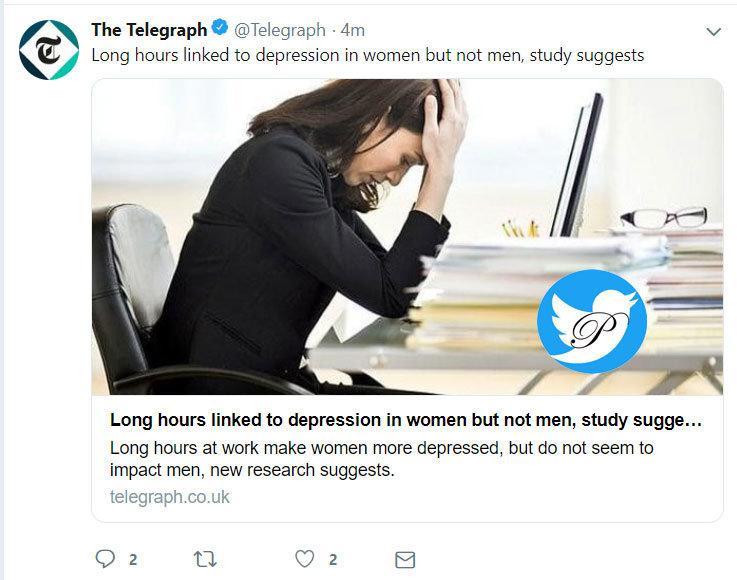 زنان بیشتر از مردان به دلیل ساعات کار بیشتر، افسرده می شوند