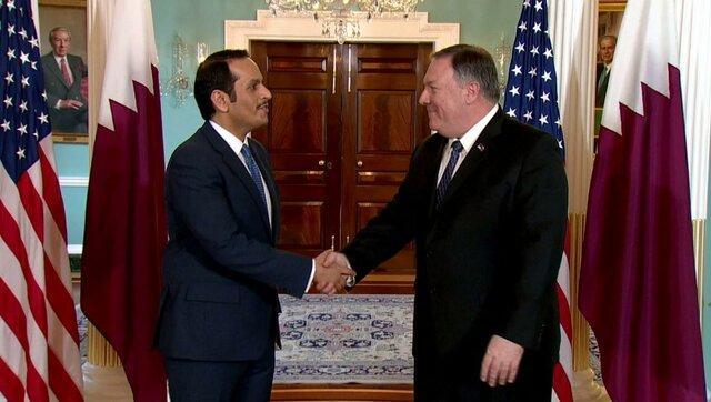 دیدار وزیر خارجه قطر با پامپئو