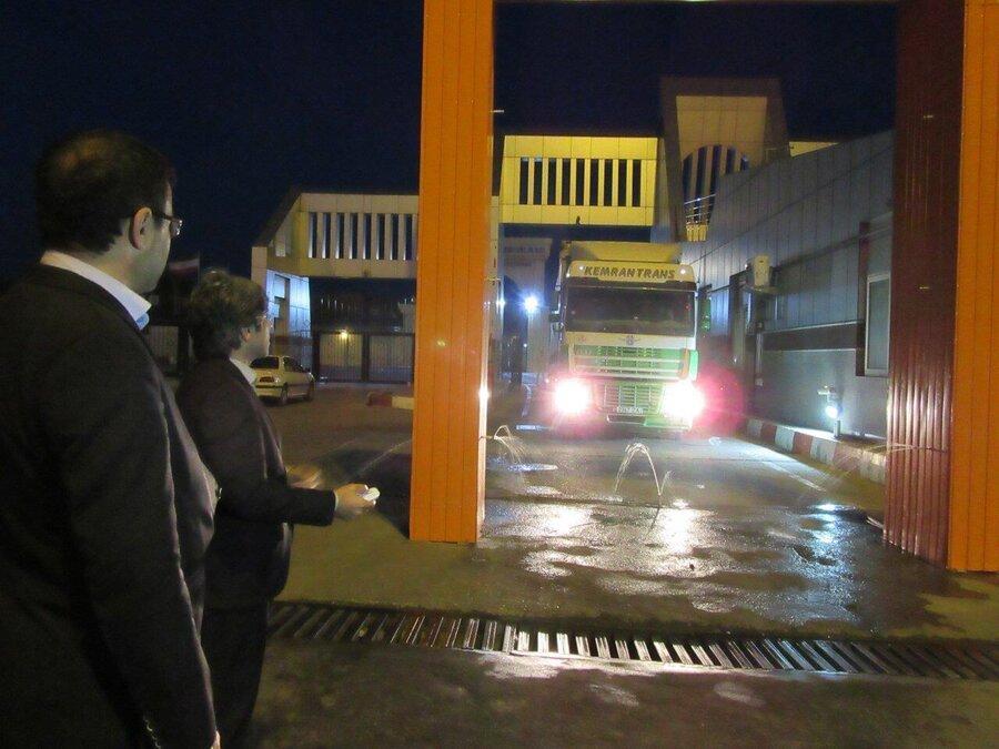 کامیون های ورودی از جمهوری آذربایجان به کشور ضدعفونی می شود