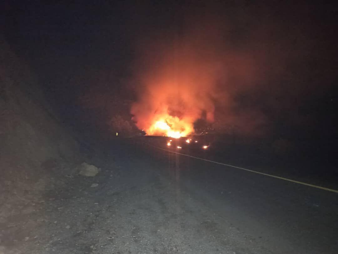 انفجار تانکر سوخت در سنندج جان راننده را گرفت