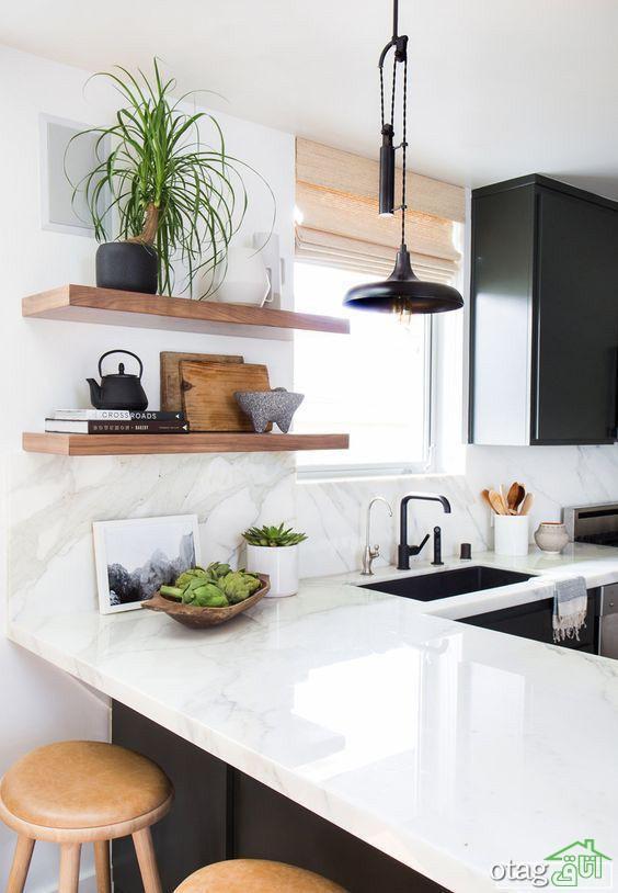 مدل قفسه آشپزخانه با طراحی مدرن و امروزی مناسب فضاهای کوچک